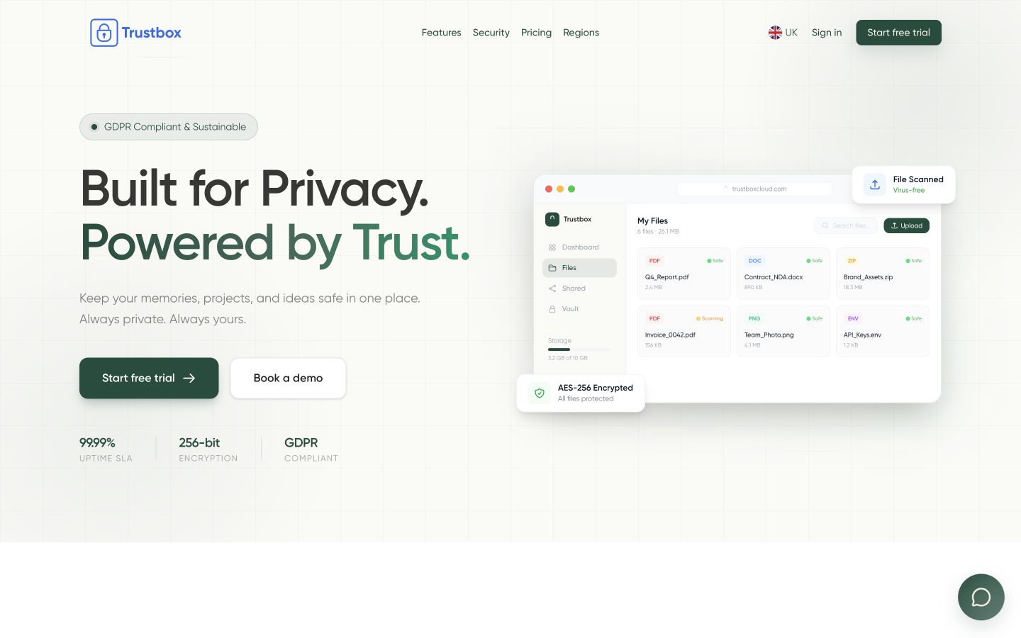 Trustbox Cloud website